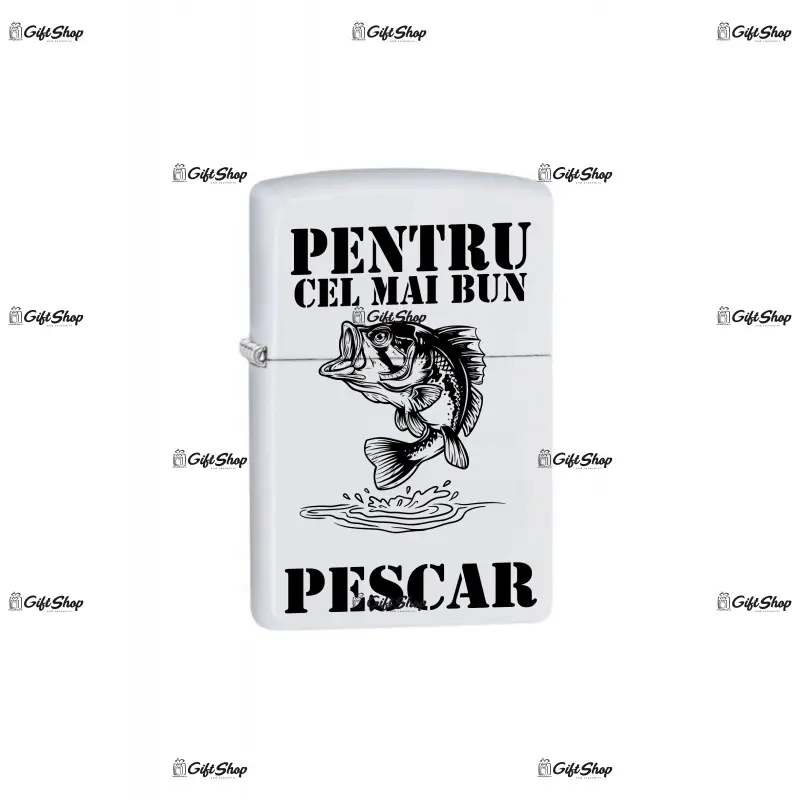 Cel mai bun pescar, bricheta metalica gravata laser cu mesaj